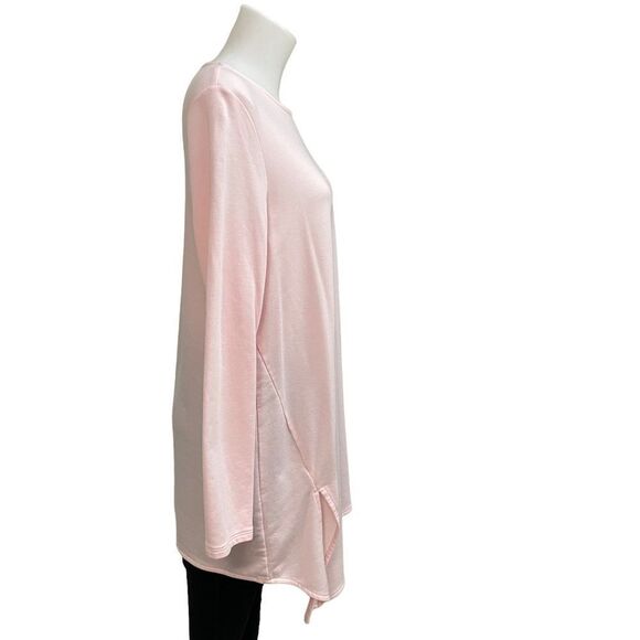 PUREJILL luxe Tencel Powder Pink‎ Longsleeve Round Neck Tunic Top size medium - Picture 3 of 11